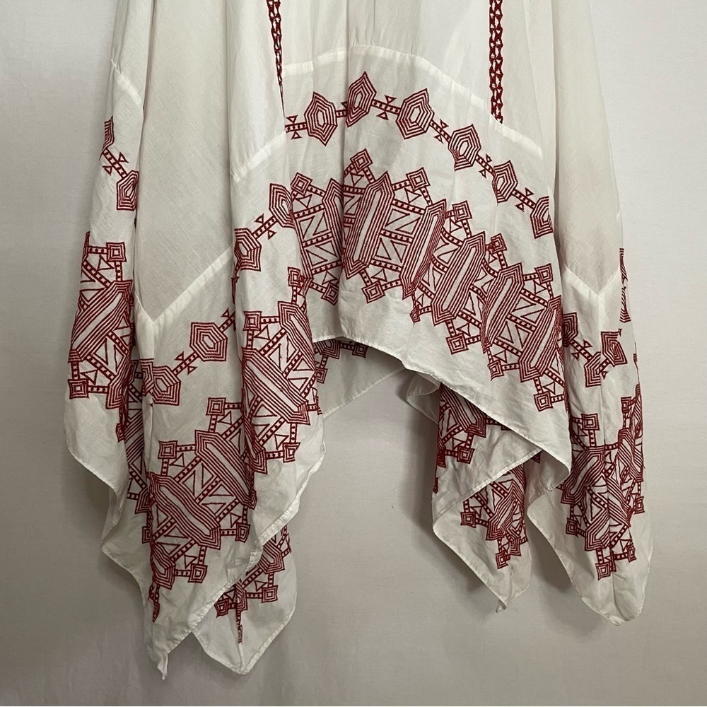 Joie Embroidered Boho Milanira Maxi Dress In Porcelain Handkerchief Hemline - Picture 6 of 16